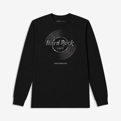Hard Rock Vinyl Logo Unisex Longsleeve in Black